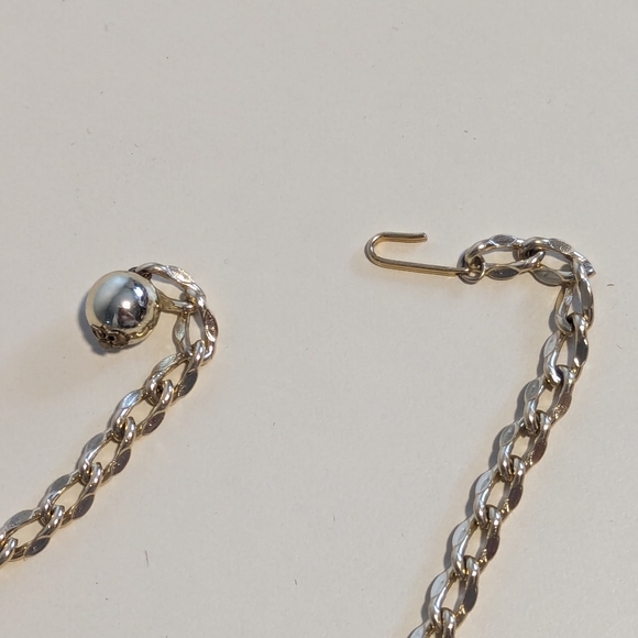 French Vintage Multi strands Drapery Necklace with Faux Pearls - Picture 5 of 6